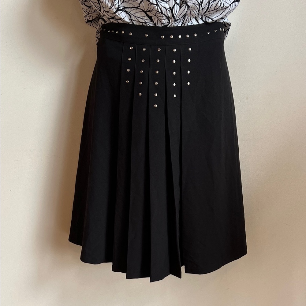Relativity Black A-Line Skirt with Stud Accents